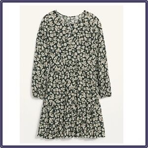 NWT Old Navy Women's Dark Green Floral Print Swing Dress Size XXL Rayon Viscose